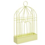 Support cage d&eacute;co m&eacute;tal jaune pour spirale encens anti-moustique 15x5xH20cm