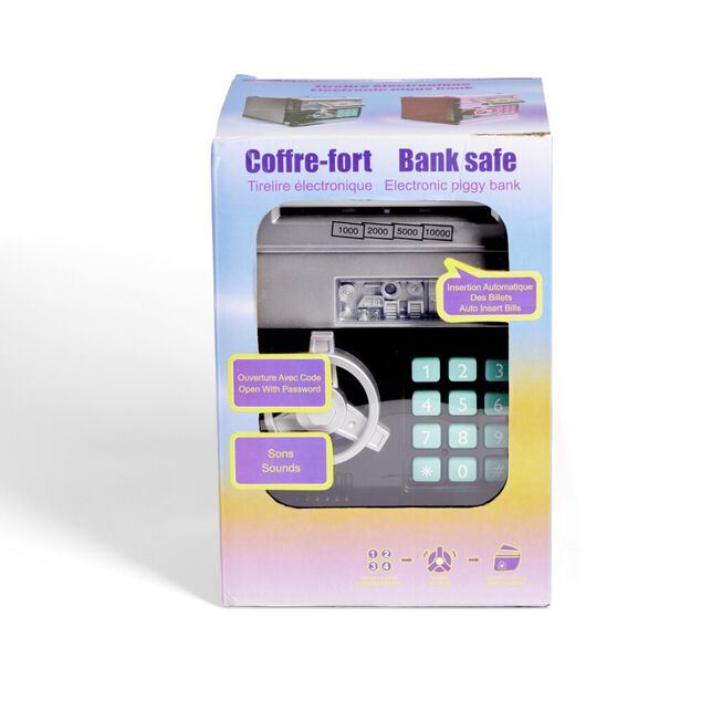 Tirelire coffre-fort 13,5x13,5xH19,5cm