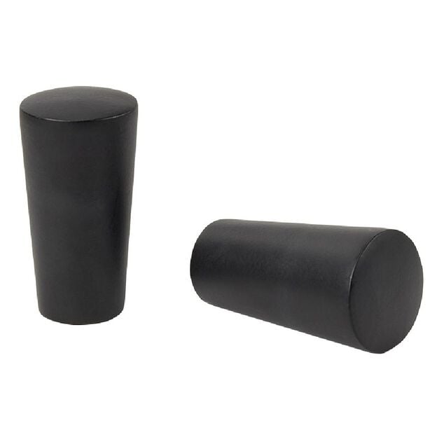 Embout tringle à rideau Ø16 mm métal forme cylindre noir mat x2