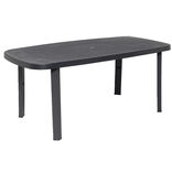 Table de jardin rectangulaire Viva plastique gris 177x86xH72cm