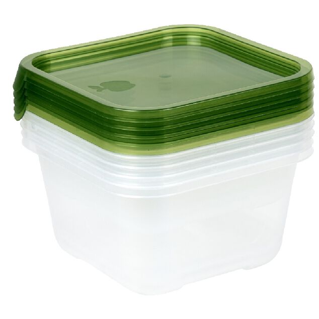 Bo&icirc;te alimentaire transparente et verte x5