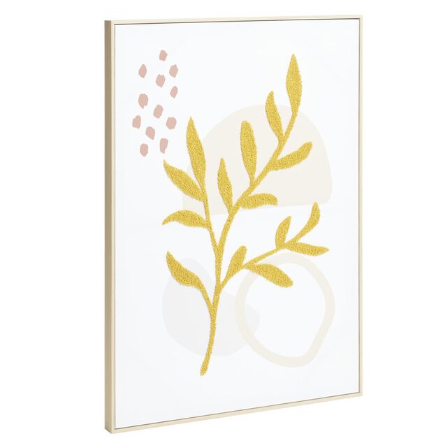 Cadre toile tissé motif végétal en relief 50x70cm (2 modèles)