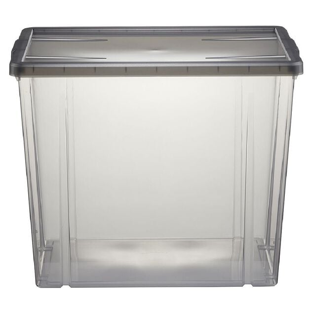 Bo&icirc;te de rangement ransparente avec couvercle gris 82L