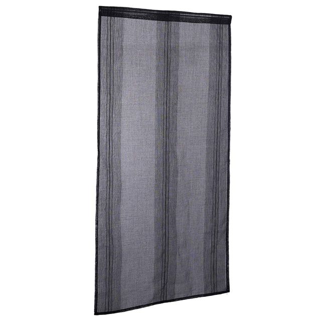 Vitrage droit passe tringle uni noir 60x90 cm x2