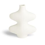Vase forme organique c&eacute;ramique blanc L15x7xH18cm