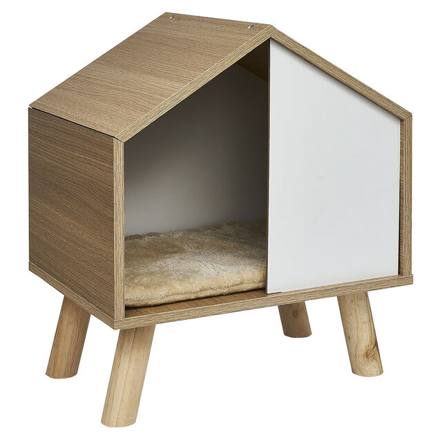 Maison pour chat niche sur pieds en pin H53,5 cm