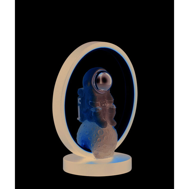 Lampe cercle lumineux avec astronaute 20x12xH22cm