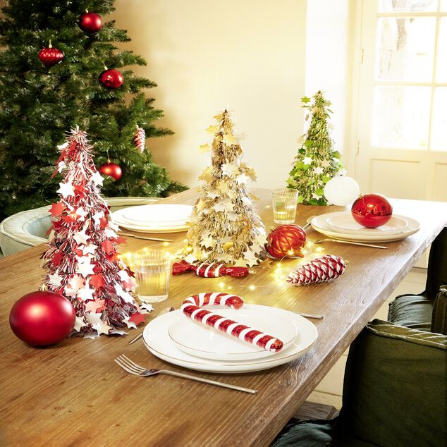 Sapin de No&euml;l &agrave; poser avec &eacute;toiles H38cm (3 mod&egrave;les)