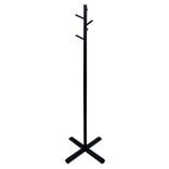 Porte manteau bois noir 5 crochets 50xH170cm
