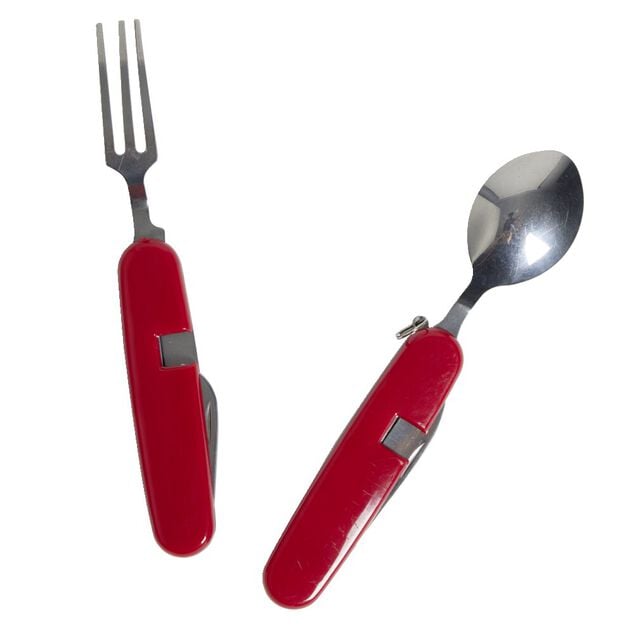 Couteau suisse rouge multifonction en m&eacute;tal 4en1