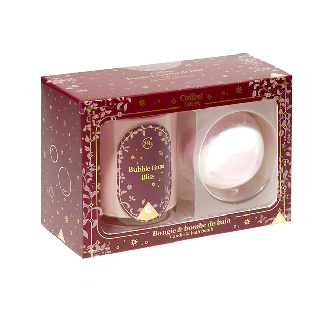 Coffret bougie x1 et bombe de bain x1 - 3 mod&egrave;les