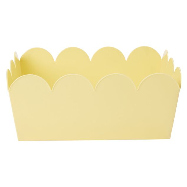 Pani&egrave;re rebord ondul&eacute; plastique color&eacute; pastel 34,5x25,5xH14,5cm (3 mod&egrave;les)