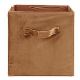 Pani&egrave;re de rangement pliable tissu velours vert 27x27xH27cm