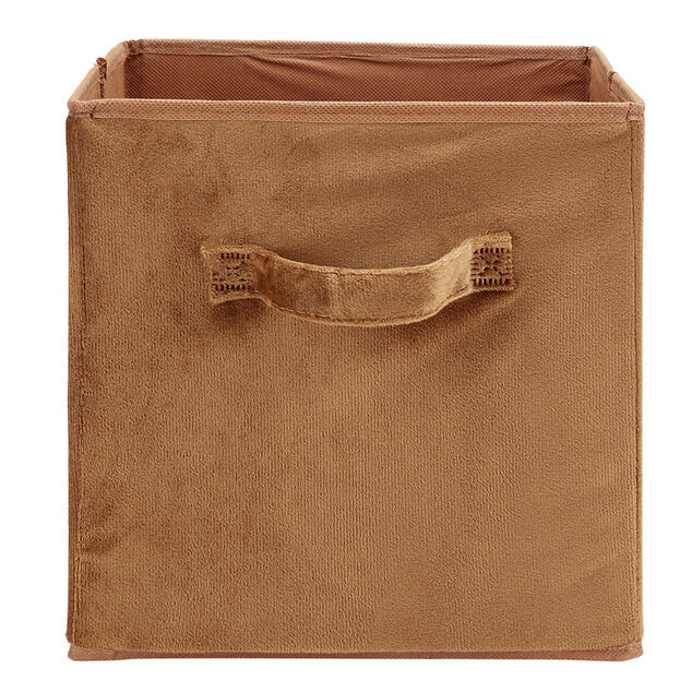 Pani&egrave;re de rangement pliable tissu velours vert 27x27xH27cm