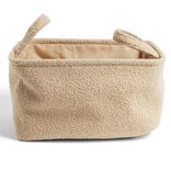Pani&egrave;re laine boucl&eacute;e beige 36x26xH20cm