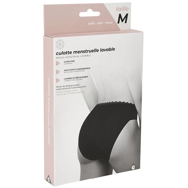 Culotte menstruelle lavable noir Taille M