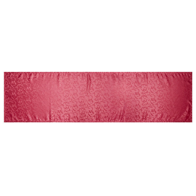 Chemin de table rouge motif fleur de lys L150cm