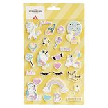 Sticker 3D enfant 1 feuille licorne ou ouistiti