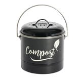 Mini poubelle de cuisine compost noir Ø18xH21cm