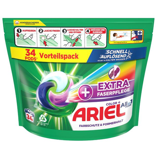 Lessive capsule Ariel Extra Color+ 34 lavages
