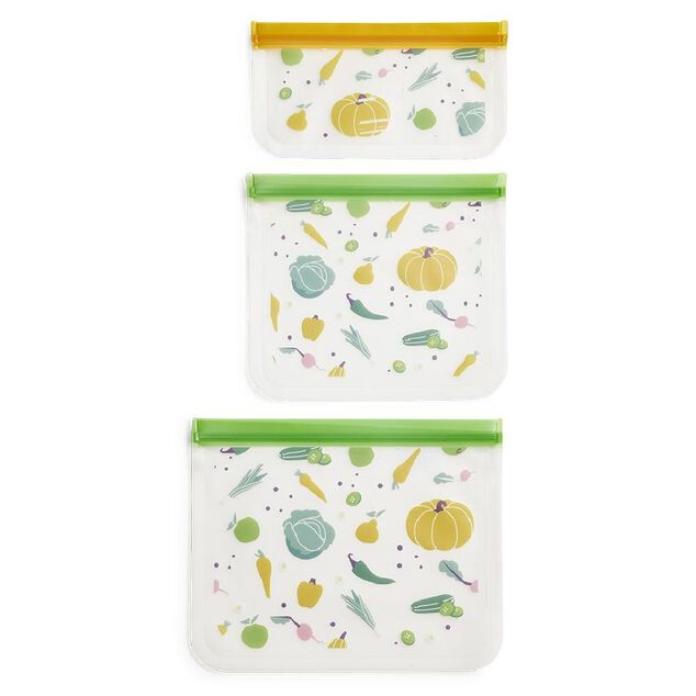 Lot de 3 sacs alimentaires en plastique - 3 mod&egrave;les