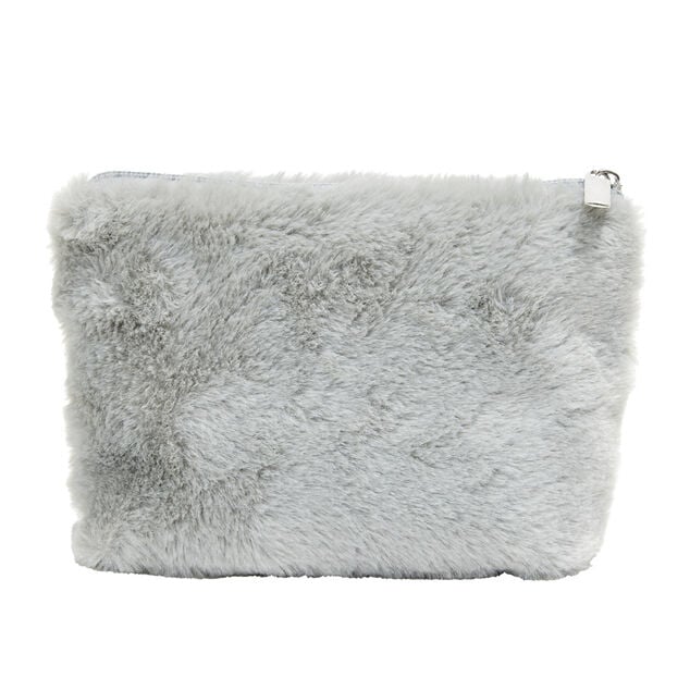 Trousse &agrave; maquillage toucher doux 14x20cm - 2 mod&egrave;les rose ou gris