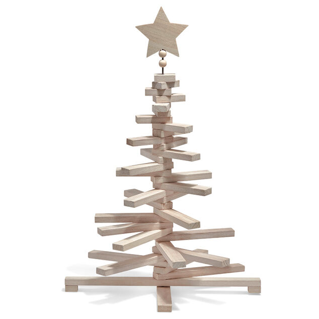 Sapin Noël bois amovible H. 71 cm