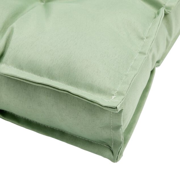Coussin de sol assise carr&eacute;e matelass&eacute;e vert 45x45cm
