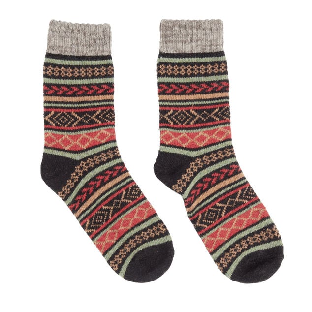 Chaussettes femme hiver tige longue motif jacquard - 5 mod&egrave;les
