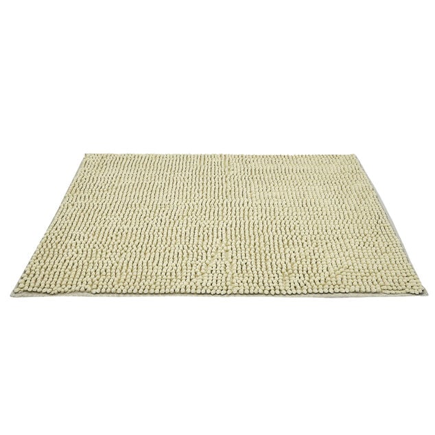 Tapis de salle de bain chenille beige 80x50cm