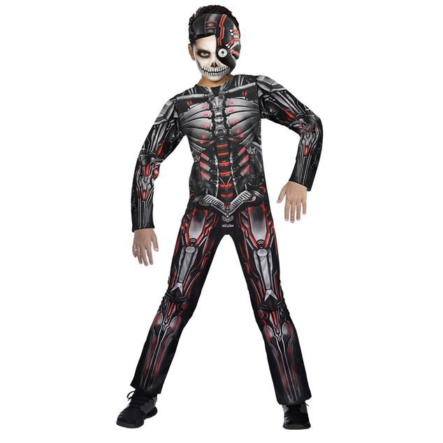 D&eacute;guisement enfant Halloween cyborg combinaison et masque 7/10ans