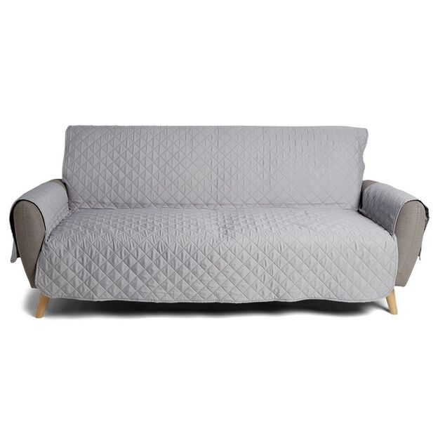 Protège canapé 3 places L279xH179cm molleton gris foncé