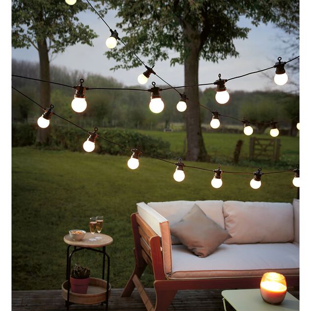 Guirlande solaire guinguette 50LED design ampoule 5,8m