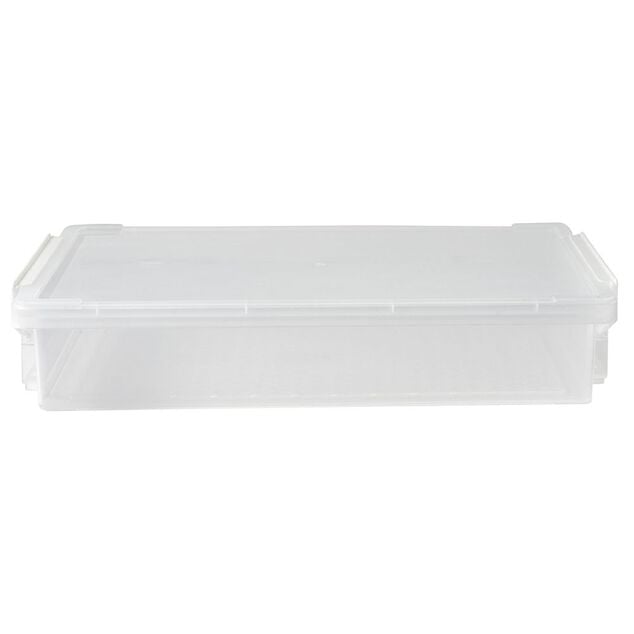 Bo&icirc;te de rangement transparente A4 fermeture clip  4L