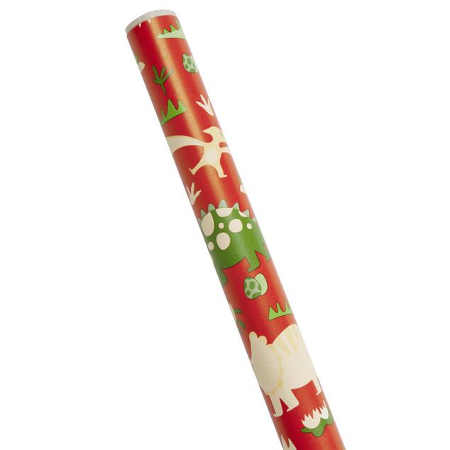 Papier cadeau No&euml;l rouleau x3 avec 20 &eacute;tiquettes autocollantes enfant