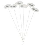 &Eacute;tiquette &agrave; planter herbes aromatiques en m&eacute;tal avec inscription x6