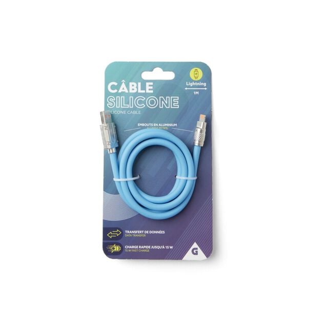 C&acirc;ble lightning 1m en silicone