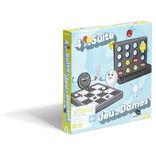 Plateau jeu de soci&eacute;t&eacute; 2en1 dame et 4 &agrave; la suite