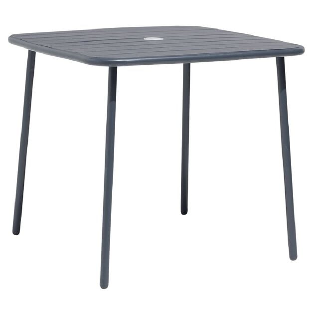 Table de jardin Fun 2 personnes m&eacute;tal gris 80x80xH72cm