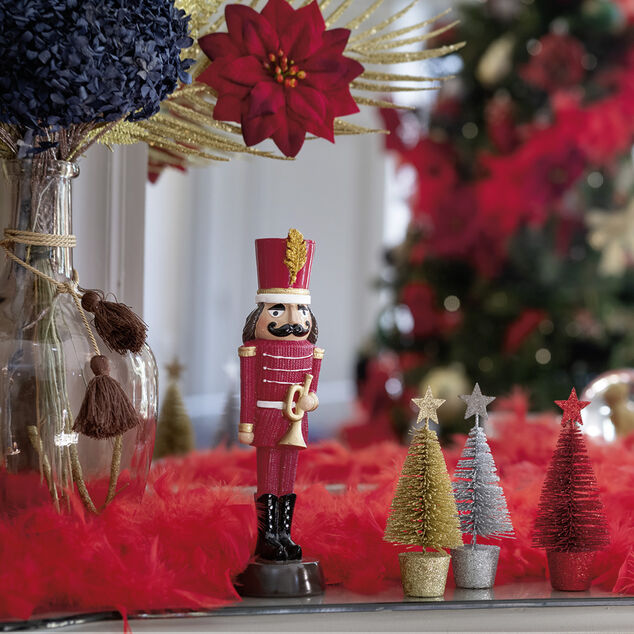 Personnage casse noisette soldat No&euml;l rouge