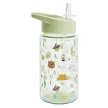 Gourde enfant 450ml plastique vert motifs for&ecirc;ts &Oslash;7xH16,5cm