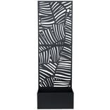 Panneau d&eacute;coratif ext&eacute;rieur avec jardini&egrave;re int&eacute;gr&eacute;e m&eacute;tal noir 60x31xH180cm