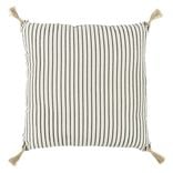 Coussin déco marinière et pompons 45x45cm
