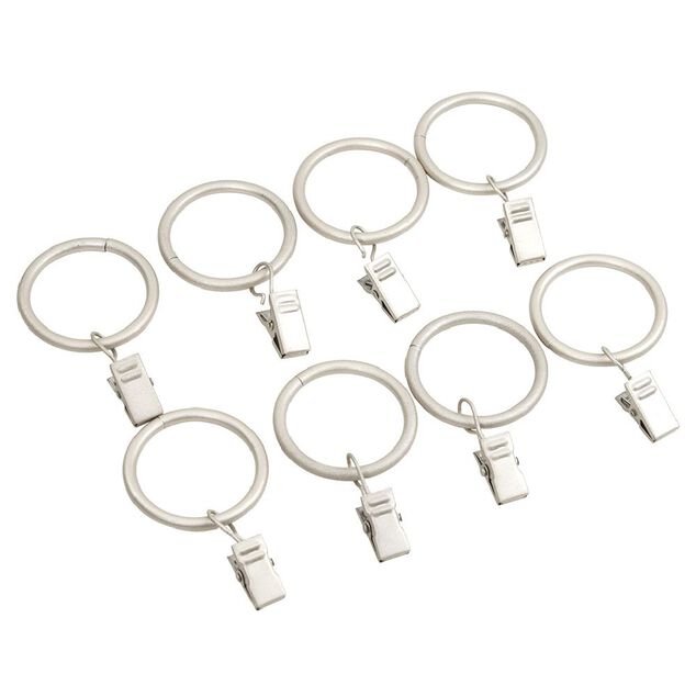 Lot de 8 anneaux à pince pour rideau