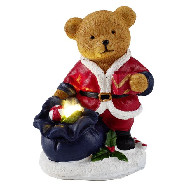 Ours d&eacute;coratif No&euml;l lumineux LED H10cm (2 mod&egrave;les)