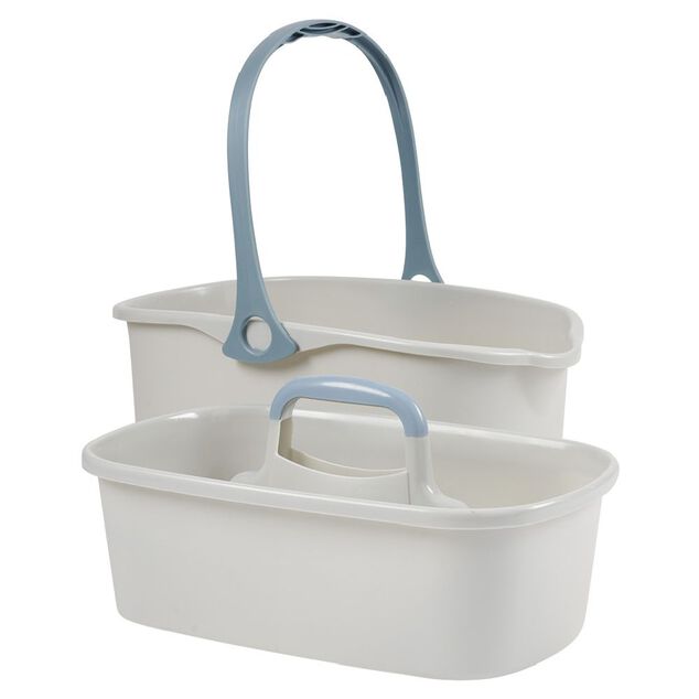 Seau de m&eacute;nage 11L avec panier gris et bleu