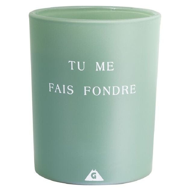 Bougie verte imprim&eacute;e senteur eucalyptus 40H