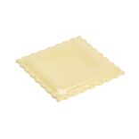 Repose-cuill&egrave;re forme raviole carr&eacute; c&eacute;ramique beige 15x15cm