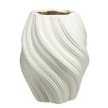 Vase rond effet tornade dolomite gris clair &Oslash;12,5xH16cm