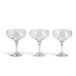 Lot de 3 coupes de champagne en verre 27cl